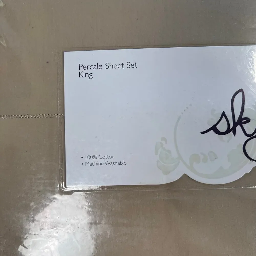 Sky Percale Sheet Set- King
